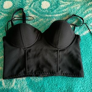 Black Zip Up Crop Top.